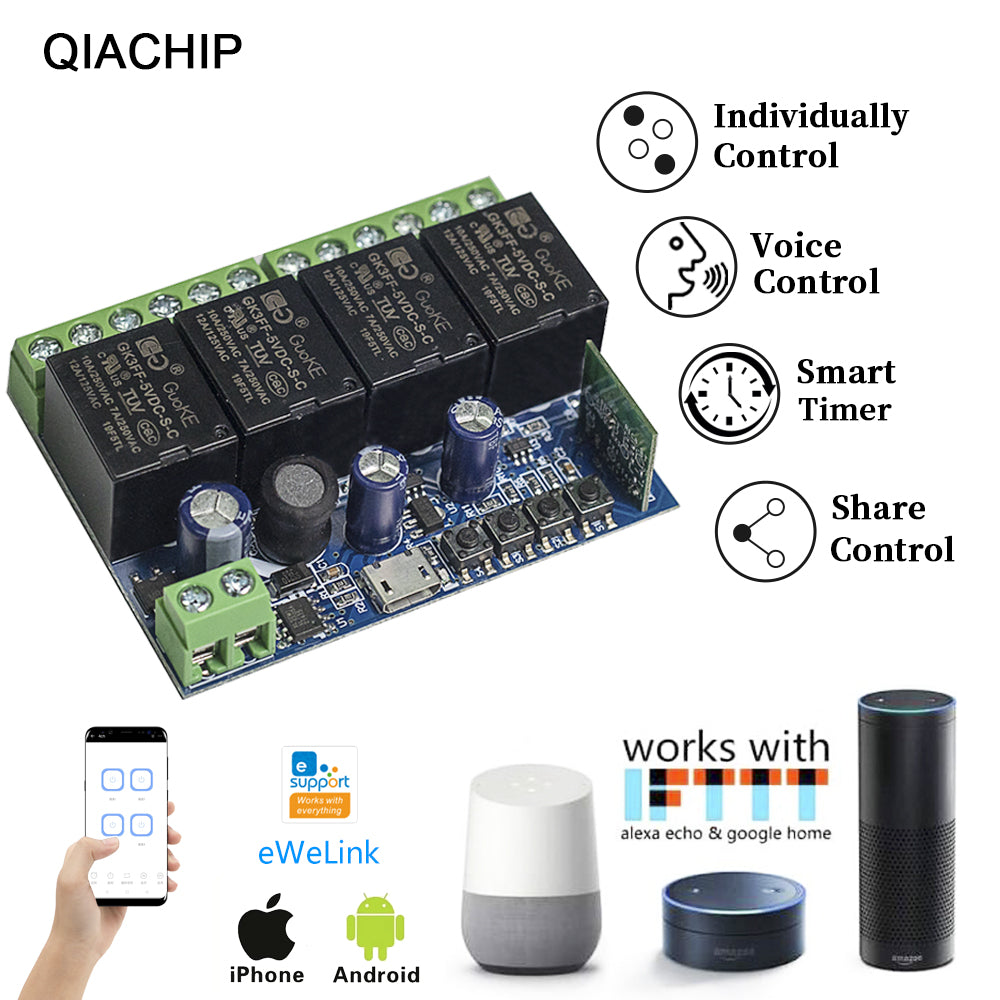 4Ch QiaChip WiFi Smart Switch KR0548
