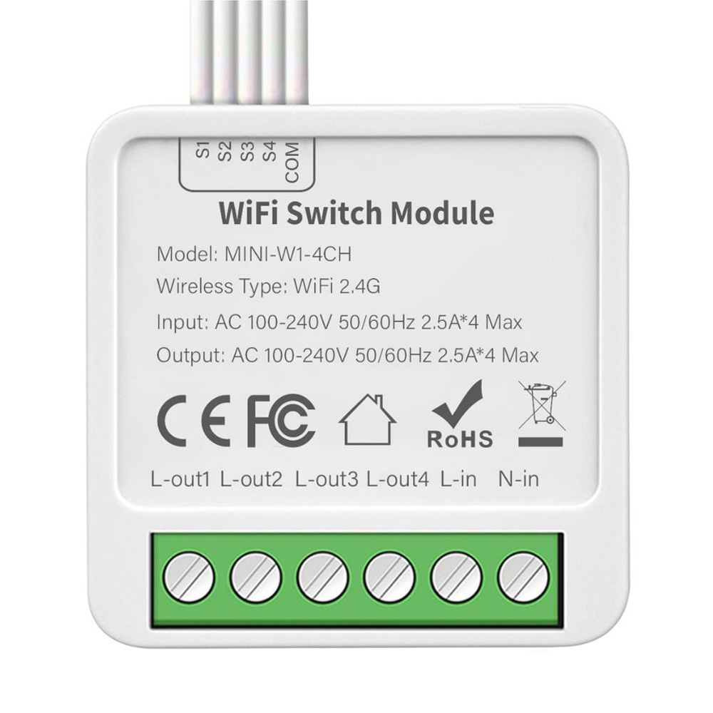 Smart Life WiFi 4 Gang Mini Switch