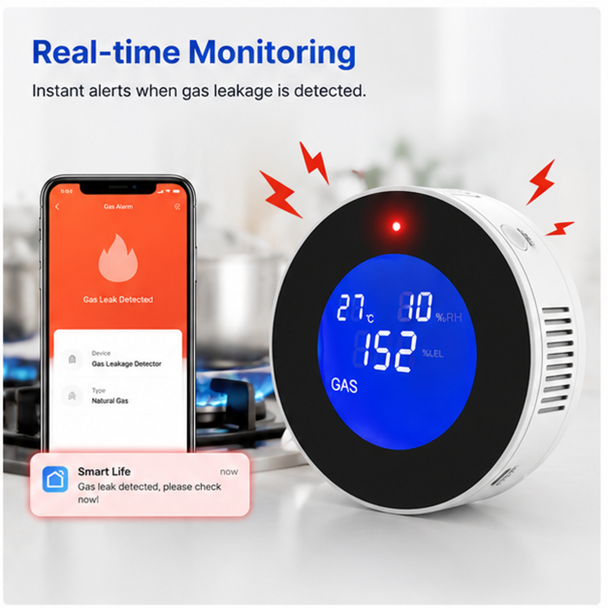Tuya Smart Life WiFi Gas Leakage Detector Sensor Alarm 2