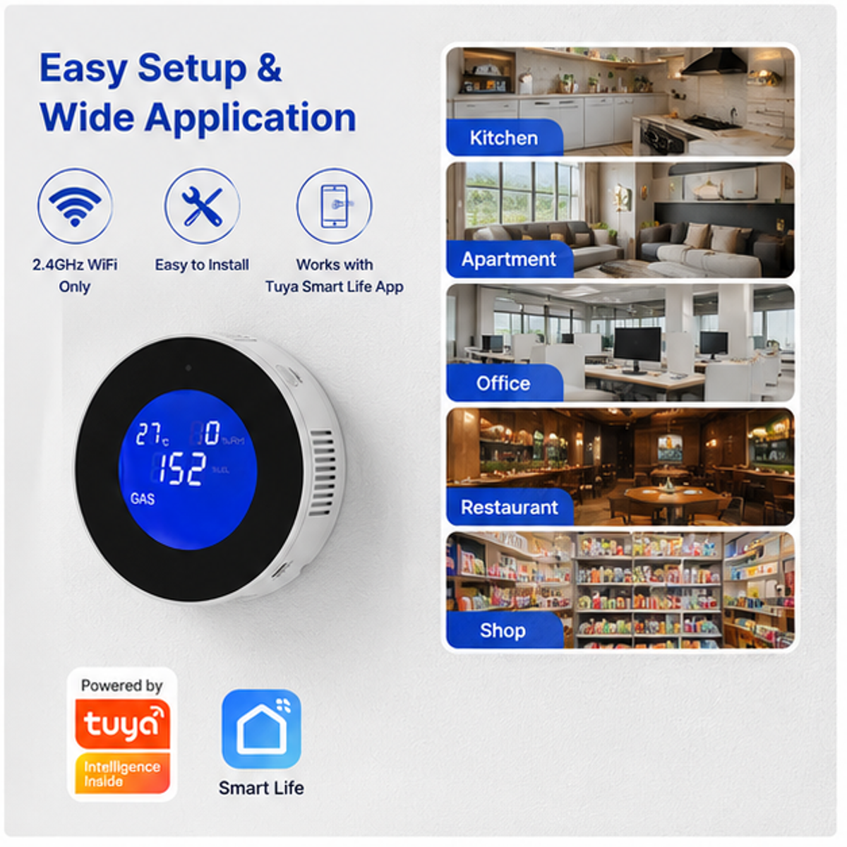 Tuya Smart Life WiFi Gas Leakage Detector Sensor Alarm 4