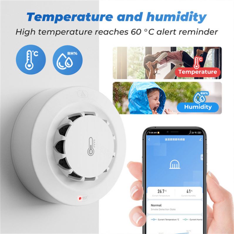 Tuya WiFi Smoke Detector with Temperature & Humidity Sensors